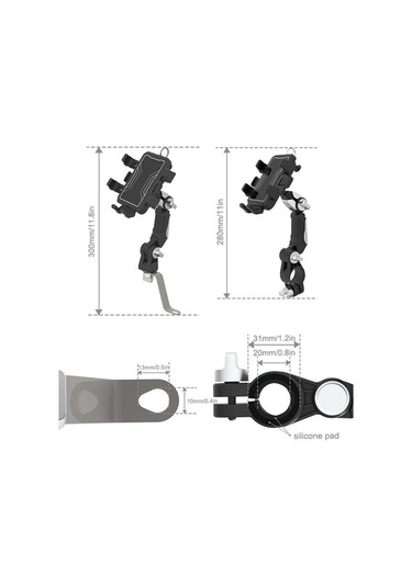 Ebitda Çok Renkli Motosiklet-bisiklet Navigasyon Telefon Tutucu, Handlebage Braketi, Yatay-dikey Ayarlanabilir, Plastik Malz Çok Renkli