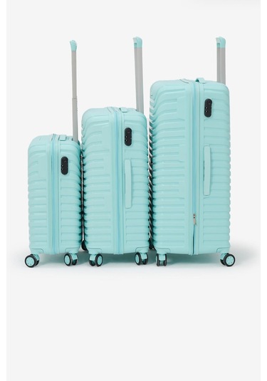 3'lü Set Silikon Kırılmaz Pp Unisex Turkuaz Valiz Pwvlz005 Turkuaz
