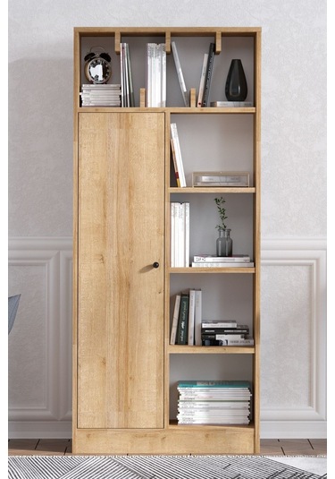 Decormet Jemma Kitaplık Safir Meşe Çok Renkli