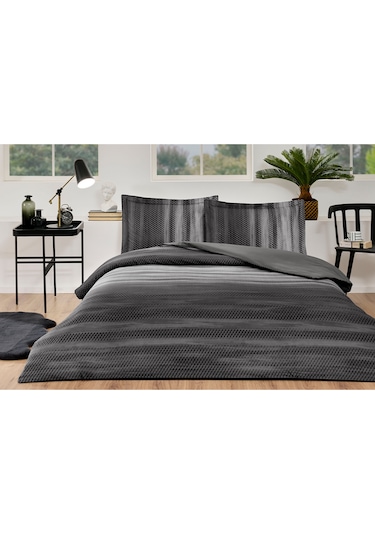 Özdilek Notte Battal Boy Lastikli Fitted Çarşaf Nevresim Takımı Antrasit