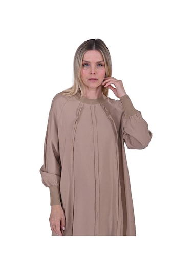 İnvee Bebe Biyeli Elbise Camel 6936 Camel