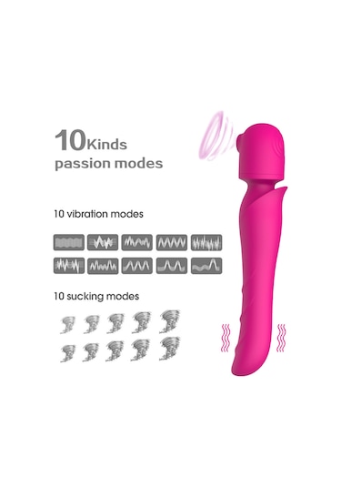 Ruicoo Kadınlar İçin 10 Modlu Titreşimli Masaj Aleti, Emme Ve Vurma Fonksiyonlu Silikon Vajinal Stimülatör Çok Renkli