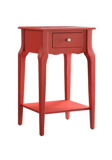 Wooding Masif Kırmızı Lake Bonamy Komodin - Yan Sehpa