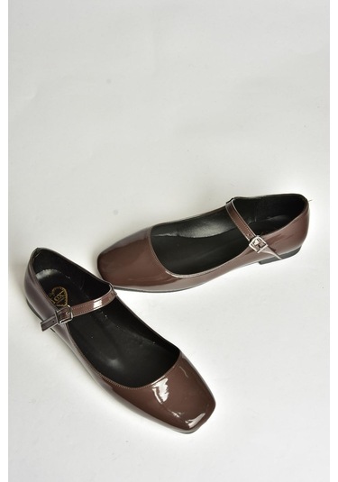 Fox Shoes S726252508 Kadın Babet - Kahverengi Rugan
