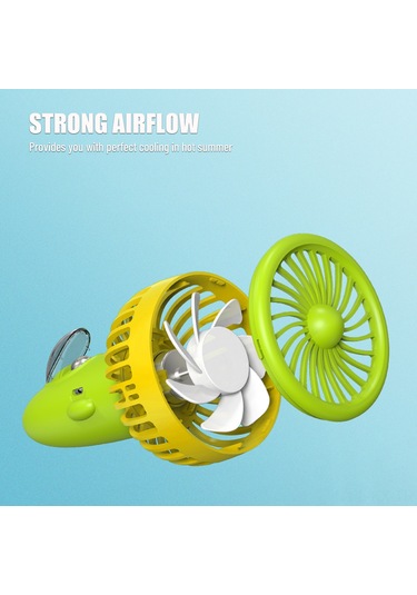 Kangvka Yenilenebilir Usb Boyun Bağlı Mini Fan - 3 Hız Ayarı, Taşınabilir Ev/outdoor Kullanım, Yeşil-sarı Renk F6
