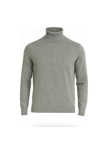 Huffa Erkek Slim Fit Boğazlı Erkek Triko-7430 Gri