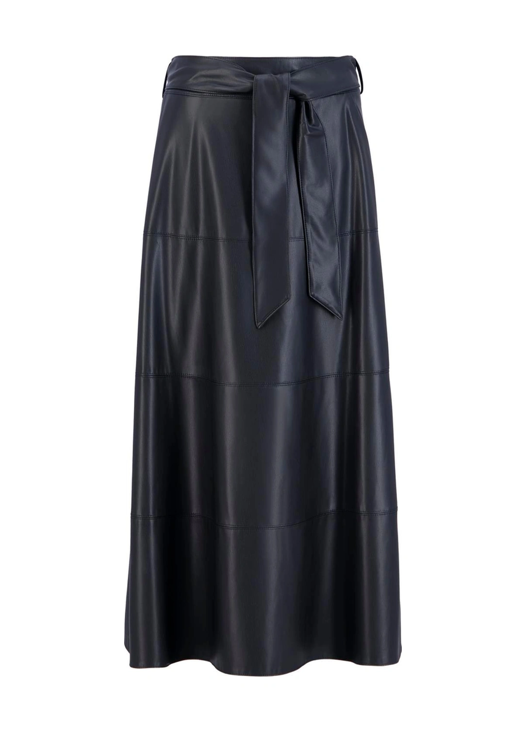 Armine Bağlamalı Deri Etek 25k1706 Siyah Siyah