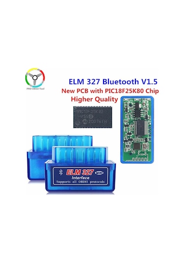 Elm327 Çift Çipsetli Pic18F25K80 Bluetooth Araç Arıza Tespit Ciha