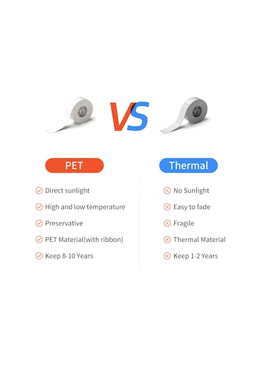 Niimbot Termal Transfer Kablo Etiketi Çıkartması Pet Kağıt B18 Etiket Yazıcı Barkod Fiyat Boyut Adı Boş Etiketler Su Geçirmez Yırtılmaya Dayanıklı 14x120mm 55 Yaprak/rulo Fiyat Etiketi Ofis 1 Rulo