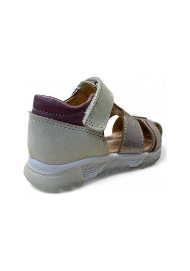 516 Bebek Deri Korseli Sandalet Krem