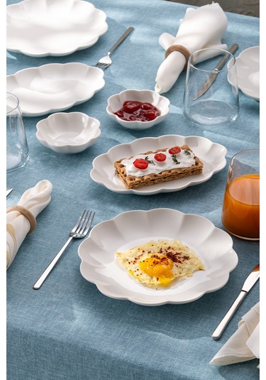 Emsan Gonca 14 Parça 6 Kişilik Kahvaltı Takımı Beyaz