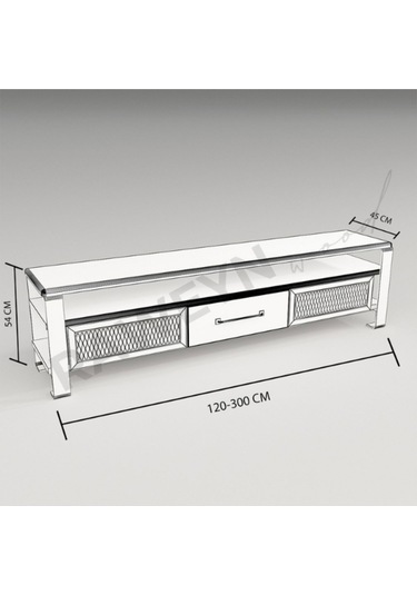 Raweyn Iron Doğal Ahşap Tv Ünitesi - 240cm Açık Ceviz