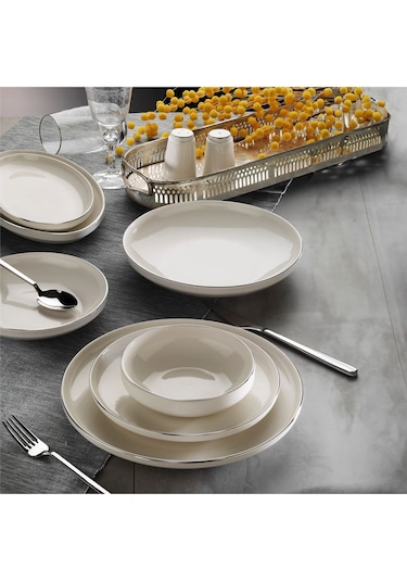 Acoustic Silver 30 Parça 6 Kişilik Yemek Takımı Gümüş