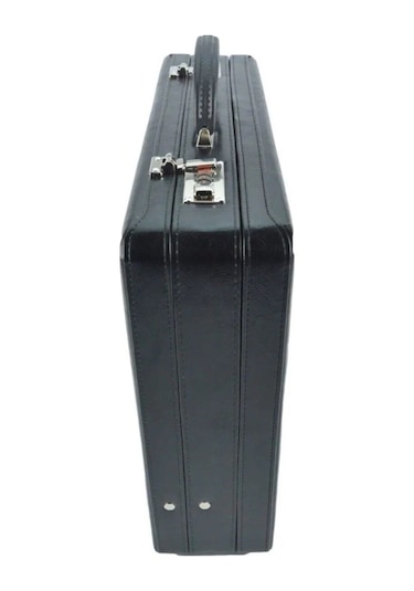 Case Club 10 Cm Bond Körüklü Evrak Çantası Şifreli Organizer İç Bölüm Siyah