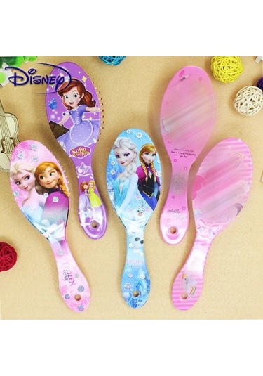 Prenses Minnie Dondurulmuş Tarak Karikatür Sevimli Güzellik Moda Oyuncaklar Kıvırcık Saç Fırçası Tarak Anti-statik Fırça Tarak Disney