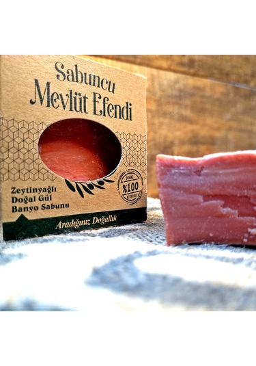Sabuncu Mevlüt Efendi Saf Zeytinyağlı Doğal Gül Banyo Sabunu 100 G