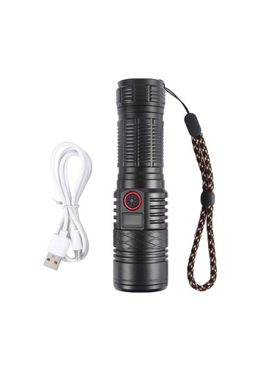 Novahub 816 20w Spot 2000lm Teleskopik Zoom Led El Feneri Siyah, En Yüksek Parlaklık Siyah