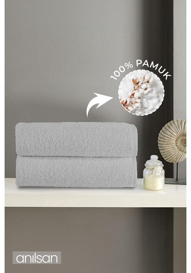 2'li Gri El Havlusu - 50x90 Cm, 225 Gr, %100 Pamuk, Spa Ve Otel Havlusu, Günlük Kullanıma Uygun Gri