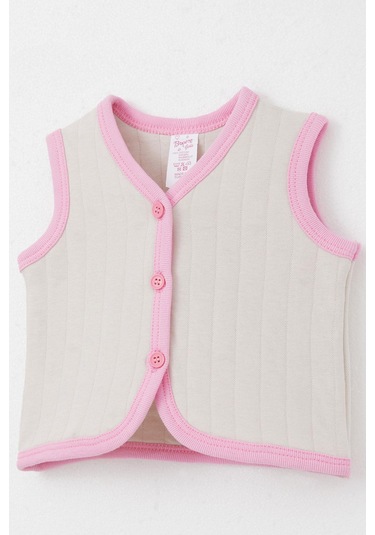 Breeze Kız Bebek Yelek Düğmeli 0-9 Ay, Taş Taş