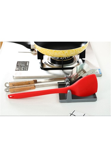 Suntek Isıya Dayanıklı Silikon Gereç Dayanağı Kepçe Ve Gri Gri