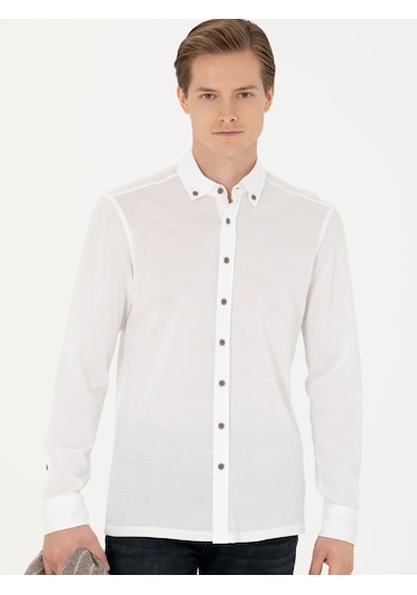 Cacharel Beyaz Slim Fit Uzun Kollu Gömlek