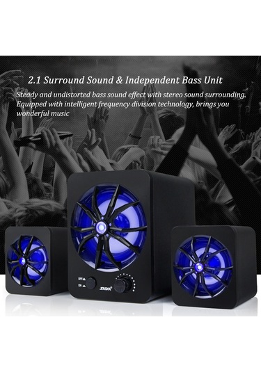 Xindoker D-207 3w Led Işıklı Mini Hoparlör - Usb Beslemeli, Dual Speaker Stereo Ses, Bilgisayar/ Telefon Uyumlu Siyah