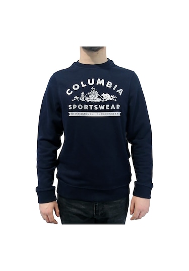 Columbia CSC Basic Camping Animals Crew Sweatshırt Erkek Sweatshirt - CS02 Lacivert