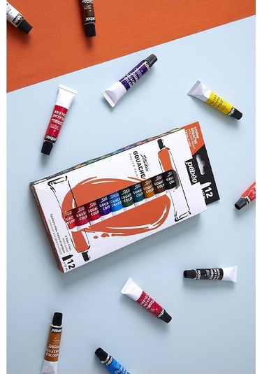 Pepeo Guaj Boya 12 Renk 12 Ml 1 Paket Guaj Boya Seti 12 Li Ahşap Tuval Taş Ağaç Boyamalar İçin İdea Boyama Seti Çok Renkli