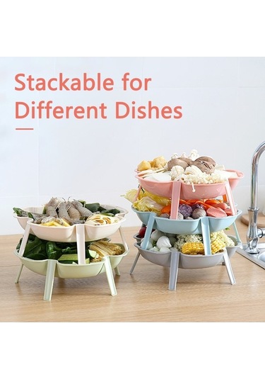 Pazly Çiçek Şeklinde Oturma Odası Tabağı, Çay Atıştırmalık, Meyve Garnitür Tabağı Yeşil