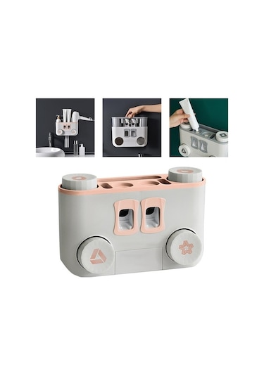 Pazly Ve Tuvalet Suntek Pembe Fırçası Ev Dispenseri Diş Banyo Aksesuarı Km Diğer