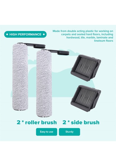 Leasetake Tineco Floor One S5 Kablosuz Islak Ve Kuru Elektrikli Süpürge İçin Silindir Fırça Ve Elektrikli Süpürge Filtresi