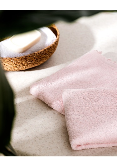 Melly Kroşeli 2'li %100 Pamuk El Havlusu - Pudra - 30x40 Cm 8684427204603 Pudra