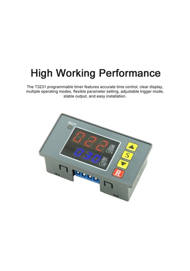 Geeroyoo T3231 Programlanabilir Zaman Kontrolü Röle Devresi - Sayısal Gecikme, Tek Yollu Normal Açık, Manuel/dış Tetikleme, Ac110v 220v/2200w