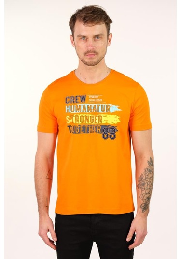 Arma Erkek Büyük Beden Bisiklet Yaka Tişört Y22374868101 Turuncu