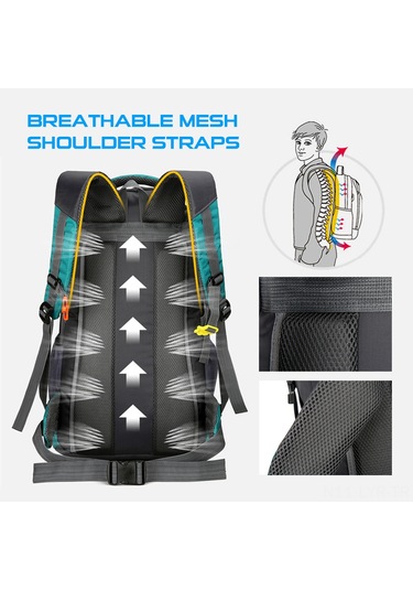 Ranyeek 60 Litre Büyük Kapasiteli Outdoor Sırt Çantası - Erkek Ve Kadın İçin Dayanıklı Seyahat Çantası - Koyu Mavi Koyu Mavi