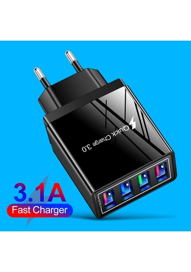Alloyseed Qc 3.0 Hızlı Şarj Aleti 5v 3a 4 Port Usb Şarj Adaptörü Led Işıklı Telefon Aksesuarı De Chınadistribütör Garantili