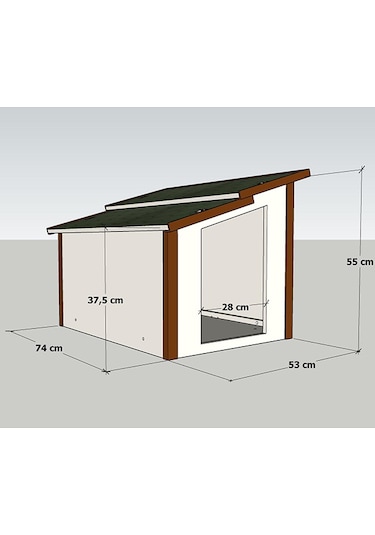 Mandu Standart Köpek Kulübesi 55 x 53 x 74 CM