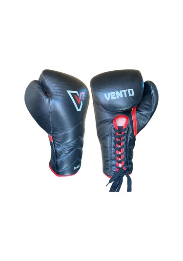 Vento Reaper Bağcıklı Hakiki Deri Boks Ve Kick Boks Eldiveni Siyah Siyah