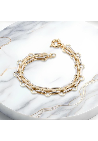 Th5157 Altın Model 925 Ayar Gümüş Hallow Bileklik