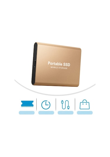 Harici Ssd, 2tb, Usb 3.0, Altın, 75x58mm