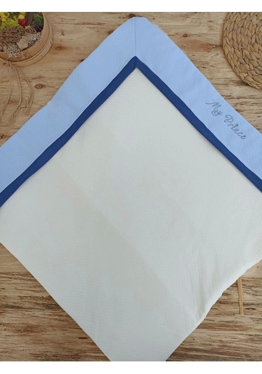 Yenidoğan Bal Peteği My Prince Taç Nakışlı Delüks Kundak Bebek Battaniyesi Mavi