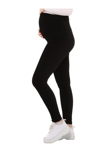 Luvmabelly Myra8050 Beli Ayarlanabilir Kışlık Kadife Hamile Tayt -siyah-siyah