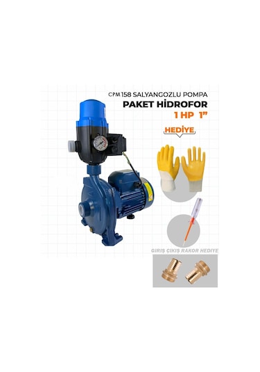 Cpm158 Metal Dişli Otomatik Sistem Paket Hidrofor Su Pompası 1 Hp