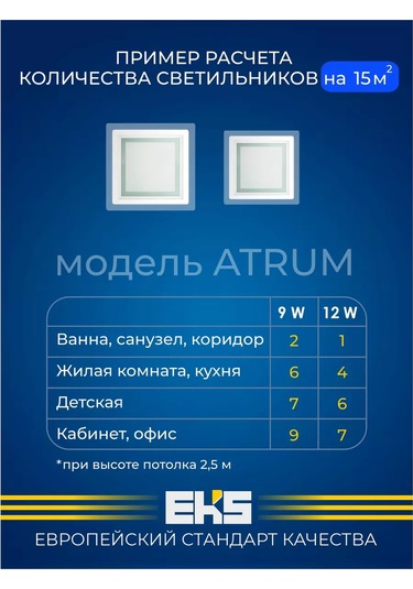 Eks Atrum Gömme Lamba - Kare 9w, 640 Lm 176537972 Beyaz