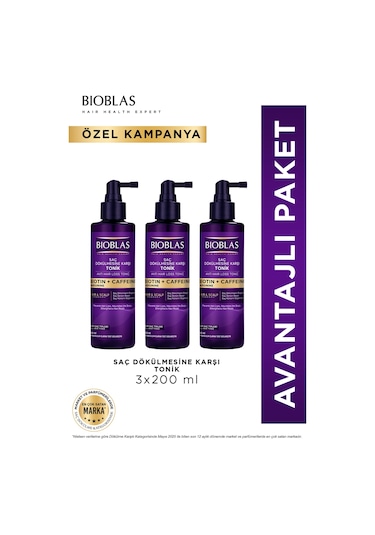 Biotin & Kafein Saç Dökülmesine Karşı Tonik 3 X 200 Ml