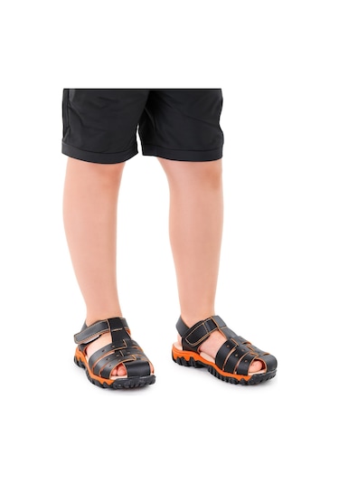 Kiko Kids Erkek Çocuk Sandalet Arz 2356 Siyah