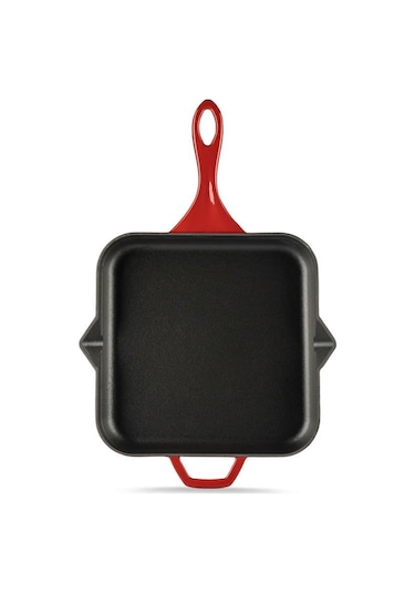 Hosse 28x28 Cm Döküm Kare Kızartma Tava Kırmızı