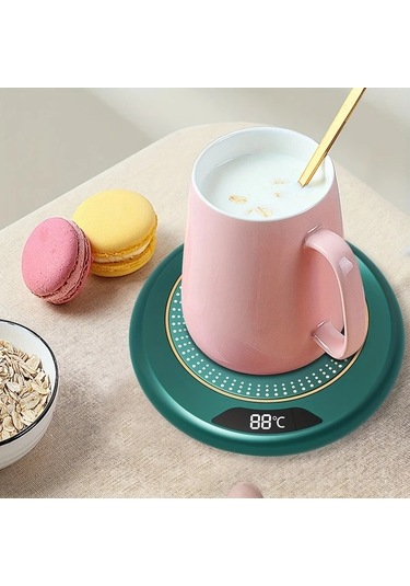 Willowhaven Beyaz Dairesel Usb Kahve Isıtıcı: 3 Ayar, 24 Saat Isıtma, Seyahat Tipi
