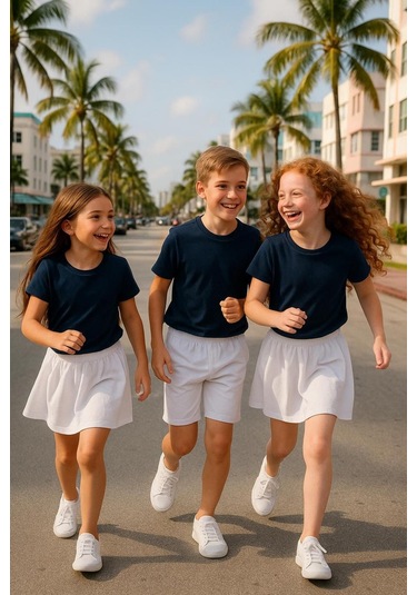 Çocuk Basic T-shirt Kız - Erkek Unisex %100 Pamuk 3'lü Süper Paket K-3