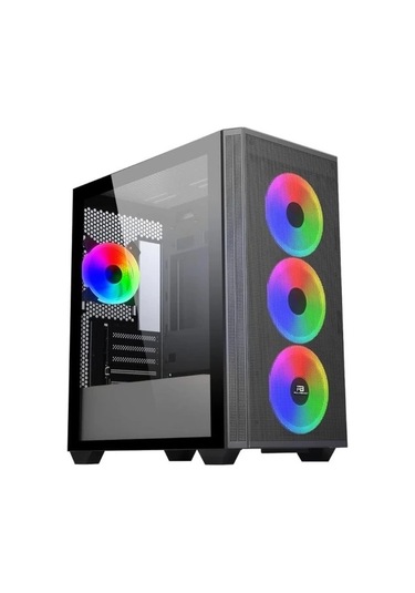 Powerboost Pb-p2252bb Usb 3.0 Mesh Siyah 4x Ring Argb Fanlı Mid T